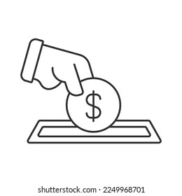 Deposit vector icon. Line sign for mobile concept and web design. Symbol, logo illustration. Vector graphics