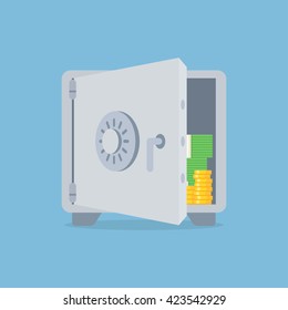 Deposit vector illustration in flat style. Saving money concept. Bank deposit icon isolated from the background. 