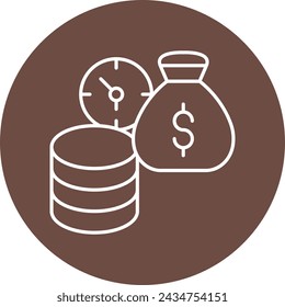Deposit Vector Line Circle Icon Design