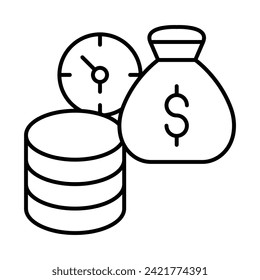 Deposit Vector Line Icon Design