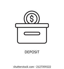 Deposit Vector Outline Icon Design illustration. Fintech Symbol on White background EPS 10 File