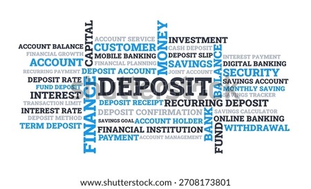 Deposit Word Cloud Design, Deposit Typography Design Concept