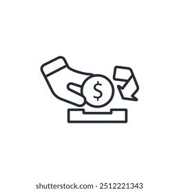 deposite icon. vector.Editable stroke.linear style sign for use web design,logo.Symbol illustration.