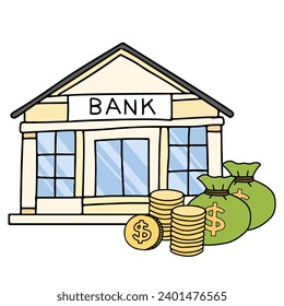 Depositing money with the bank vector clipart