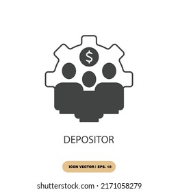 depositor icons  symbol vector elements for infographic web