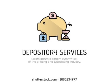 Depository services logo. Vector illustration.