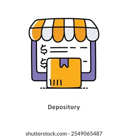 Depository Vector Filled Outline icons style illustration. EPS 10 File