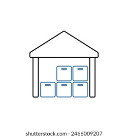 depot concept line icon. Simple element illustration. depot concept outline symbol design.