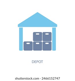depot concept line icon. Simple element illustration. depot concept outline symbol design.