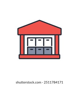 depot icon. vector.Editable stroke.linear style sign for use web design,logo.Symbol illustration.