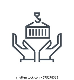 Depot, shipping insurance icon suitable for info graphics, websites and print media and  interfaces. Line vector icon.