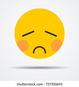 Deppresed emoticon in a flat design