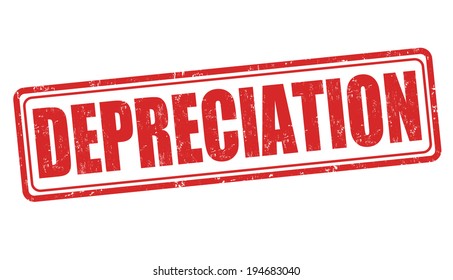 Depreciation grunge rubber stamp on white, vector illustration