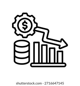 Depreciation Icon Line Vector Illustration