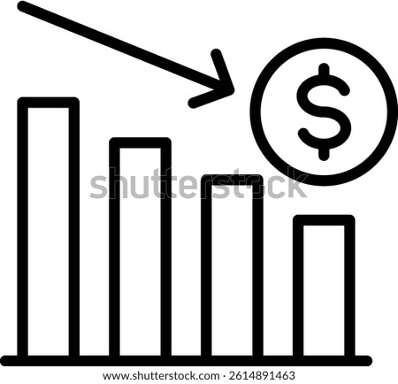 Depreciation Icon Line Vector Illustration