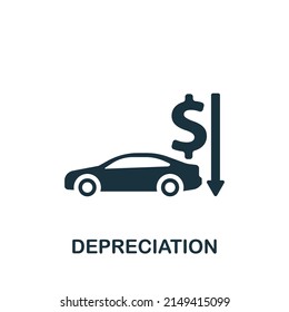Depreciation icon. Monochrome simple Accounting icon for templates, web design and infographics