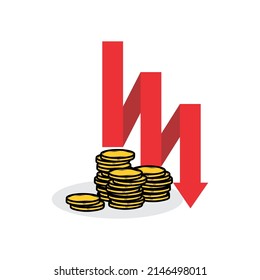 Depreciation icon symbol vector, suitable use as element design for business and finance