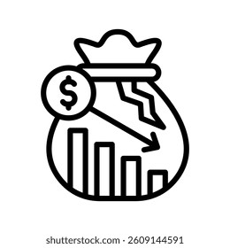 Depreciation Line Vector Illustration On White Background.