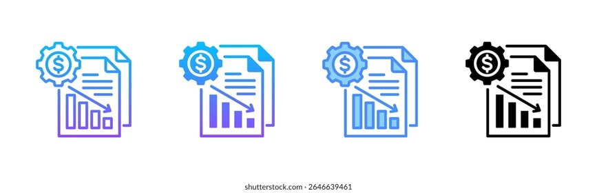 Conjunto de Ícones de Vários Estilos de Depreciação