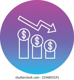 Depreciation vector icon. Can be used for printing, mobile and web applications.