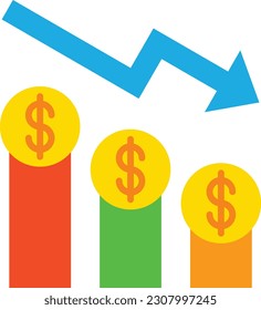 Depreciation vector icon. Can be used for printing, mobile and web applications.