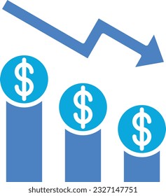 Depreciation vector icon. Can be used for printing, mobile and web applications.