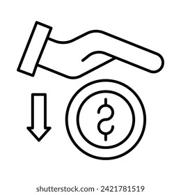Depreciation Vector Line Icon Design