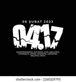 Türkiye Depremi 6 şubat 2023. Traducción: Terremoto en Turquía del 6 de febrero de 2023. Rezar por Turquía