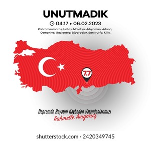 Türkiye Depremi. Translation: Turkey Earthquake. Get well soon to all of us. Kahramanmaras, Hatay, Osmaniye, Adıyaman, Gaziantep, Sanliurfa Diyarbakir, Malatya, Adana.