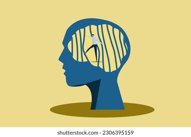 Depresion, freedom concept vector illustration