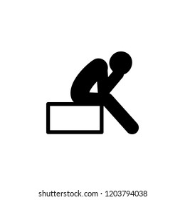depress, sad, man icon. Element of man is sitting icon for mobile concept and web apps. Detailed depress, sad, man icon can be used for web and mobile