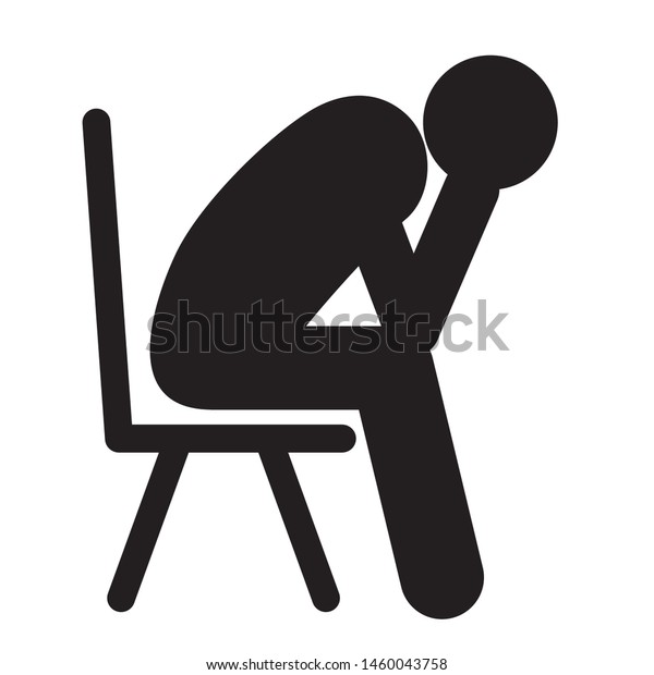 Depress Sad Stress Man Icon Design Stock Vector (Royalty Free) 1460043758