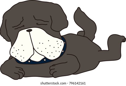 Depressed black dog. eps vector