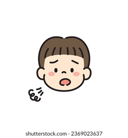 Depressed Boy Face Icon Image