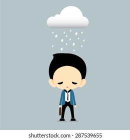 Depressed Businessman-Vector Illustration