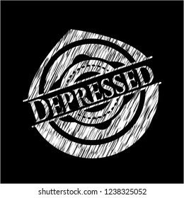 Depressed with chalkboard texture