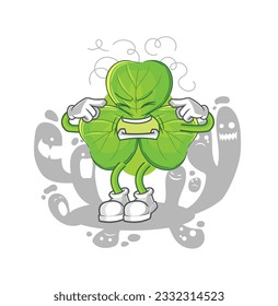 the depressed clover character. cartoon vector