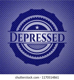 Depressed with denim texture