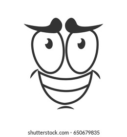 Depressed emotion icon logo design. Simple sad cartoon face