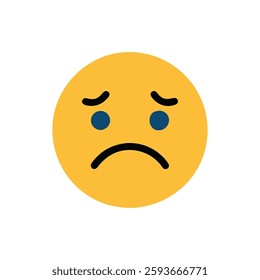 Depressed face icon representing intense emotions.