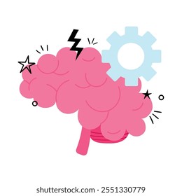 depressed human brain icon isolated