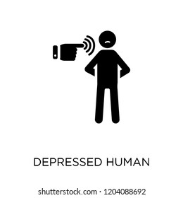 depressed human icon. depressed human symbol design from Feelings collection. Simple element vector illustration on white background.