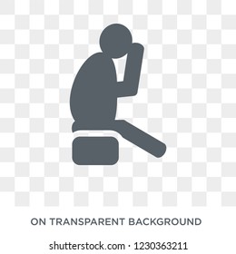 depressed human icon. Trendy flat vector depressed human icon on transparent background from Feelings collection. 