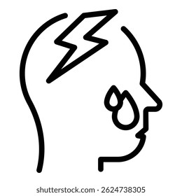 Depressed man icon. Outline Depressed man vector icon for web design isolated on white background