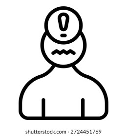 Gesenkter Mann Symbol Konturvektor. Panikattacke. Psychische Störung