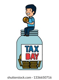 depressed man for money with tax jar