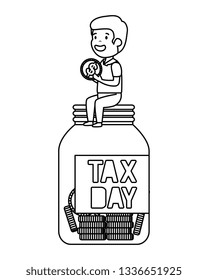 depressed man for money with tax jar