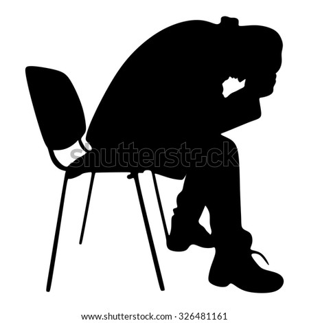 Depressed man sitting