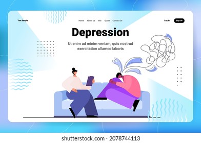 depressed man visiting psychologist psychotherapist consulting patient during psychotherapy session mental health depression