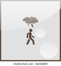 Depressed man walking.